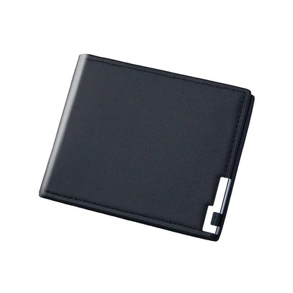 Short Men Wallets Card Holder Photo Holder Slim Male Print Wallet High Quality PU Leather Money Bag New Kpop Small Men's Purse