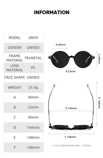 Fashion TR90 Round Big Frame Myopia Optical Prescription Gray Sunglasses For Women Men Driving Fishing Retro Sunglasses 0 to-6.0