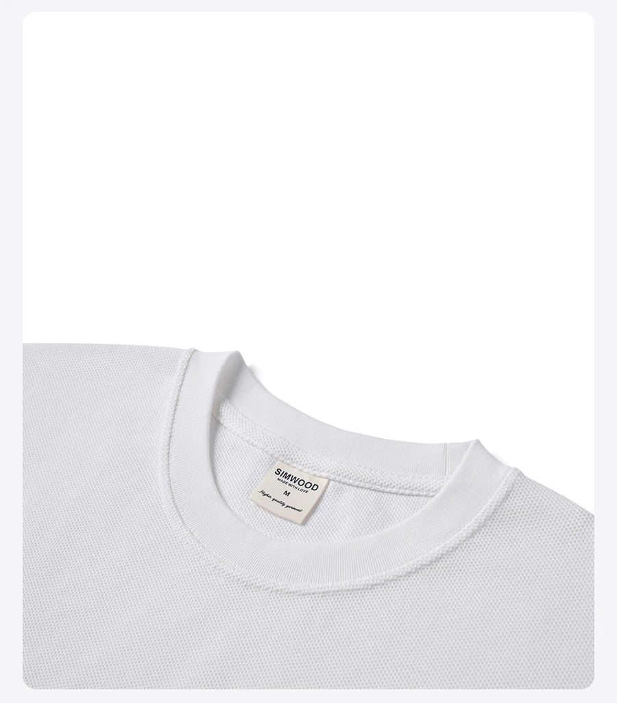 2026 Summer Super Loose  300gsm Breathable Pique Fabric T-shirts Men Plus Size Tops