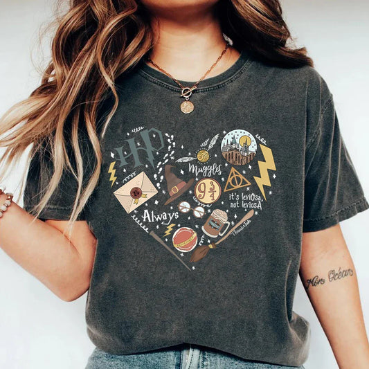 HP Magic Movie Inspired Shirt Wizard School Home Castle T-Shirt 9 3/4 Always Wizarding World Tees Matching Universal Trip Tshirt