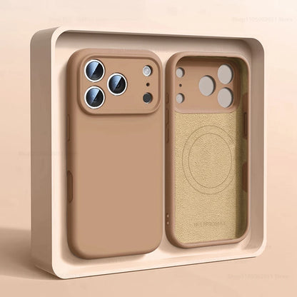 Magnetic Original Liquid Silicone Phone Case For iPhone 17 16 15 14 13 Pro Max 17Pro Air For Magsafe Wireless Cases Soft Cover