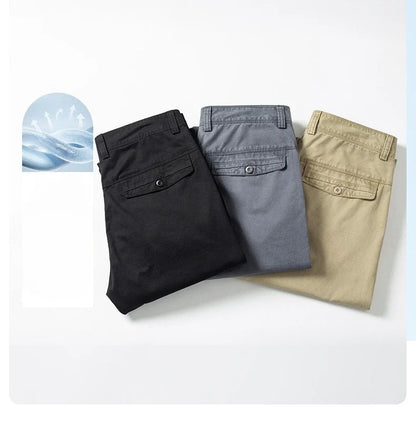 100% Cotton Straight Casual Pants Men's New Cargo Pocket Fashion Brand Comfortable High Quality Business Male Pants
