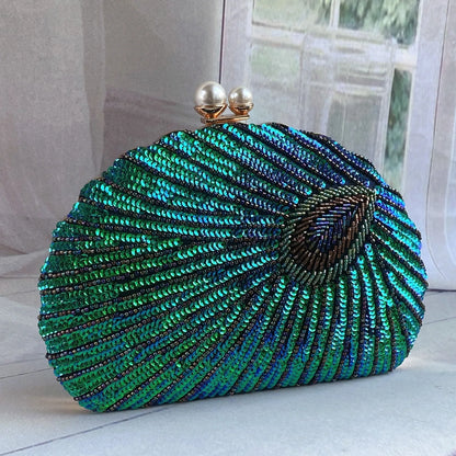 Retro Chinese Style Heavy Craft Beaded Embroidery Bag Evening Wear Portable Dinner Bag Cheongsam Clutch Perfect Match