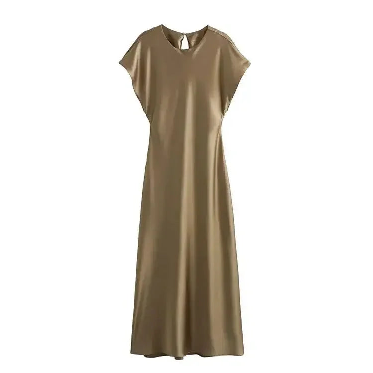 Midi Satin Dress Woman Long Dresses For Women Chic And Elegant Evening Dresses Female Party Dress