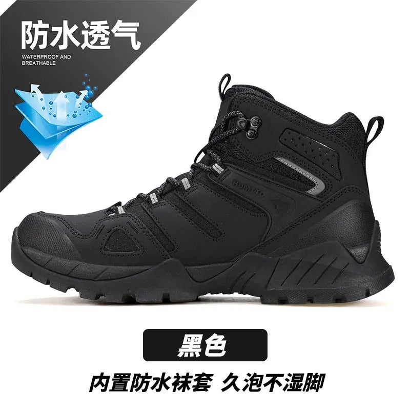 Hiking shoes Men's waterproof hunting Boots Tactical Desert Combat Ankle trekking Boots Male Women warm Leather Sneakers