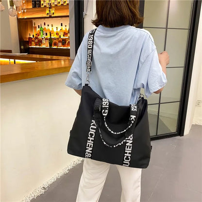 Women's Large Capacity Nylon Shoulder Bag Casual Top-Handle Fashion Tote Crossbody Handbag