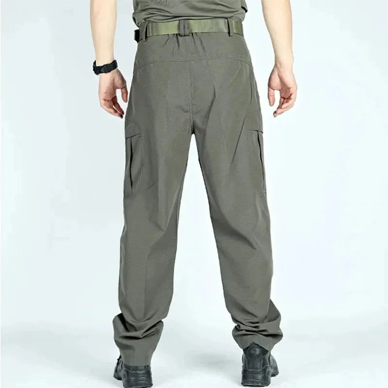 Summer Quick Dry Men Pants Thin Hunting Tactical Cargo Pants Multi-Pocket Loose Long Trousers Lightweight Hiking Work Pant