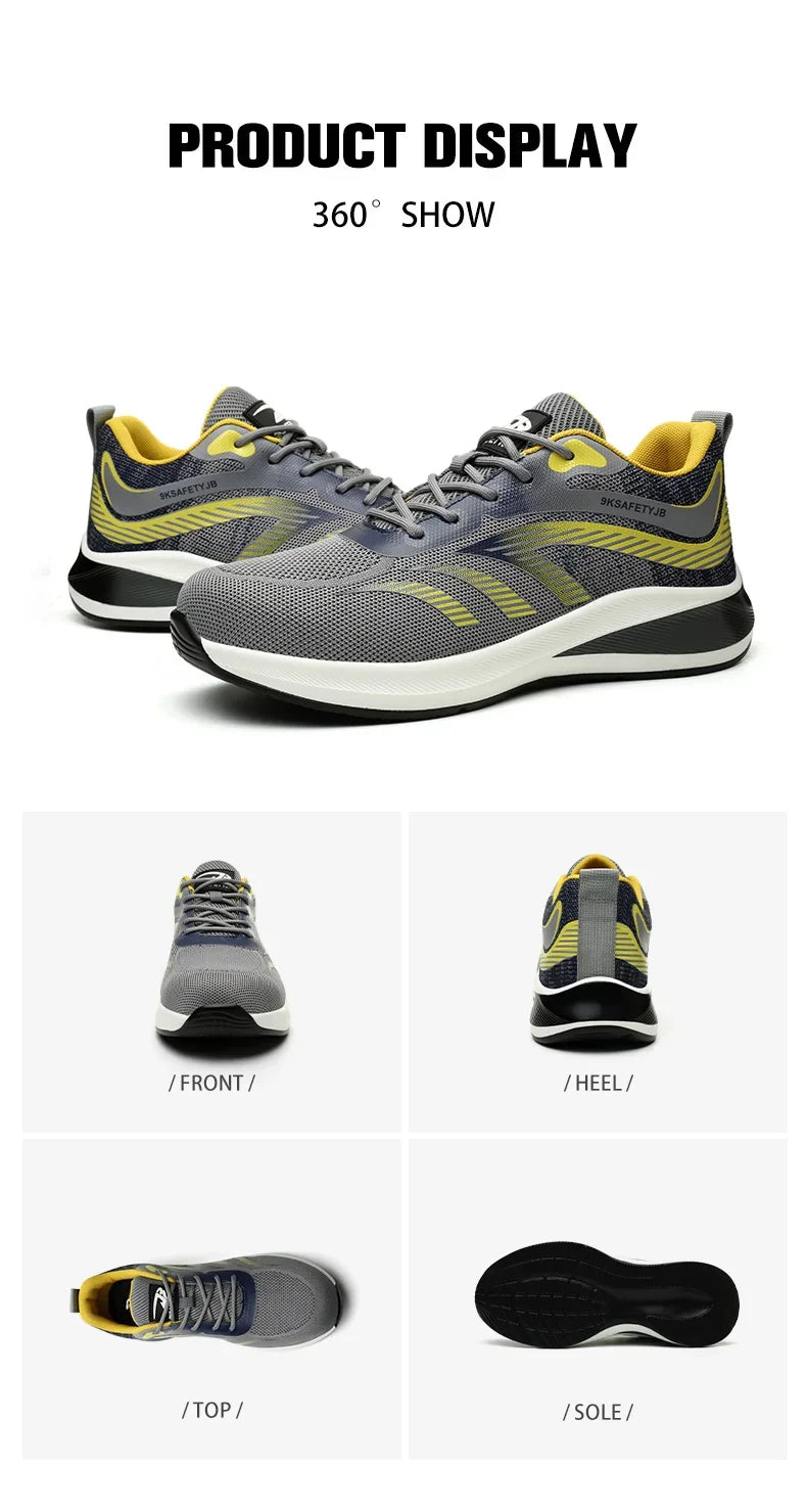 iron toe safety shoes for men women good quality work shoes with protection puncture proof working sneakers with metal toe boots