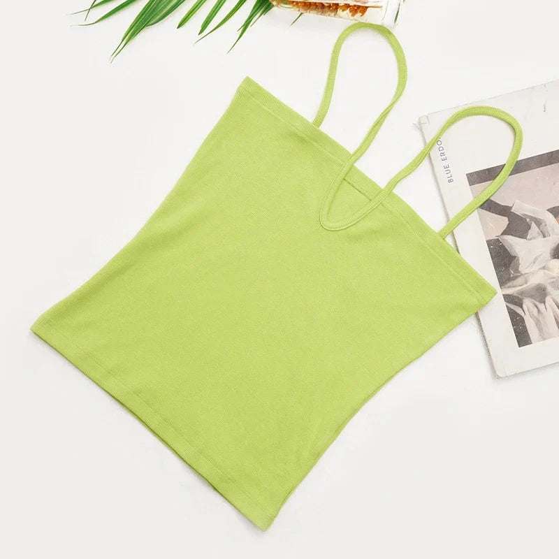 Summer Sexy Slim-Fit Women's Top New Arrival Summer Sleeveless Tank Tops Reversible V-Neck Knit Strapless Camisole Woman Clothes