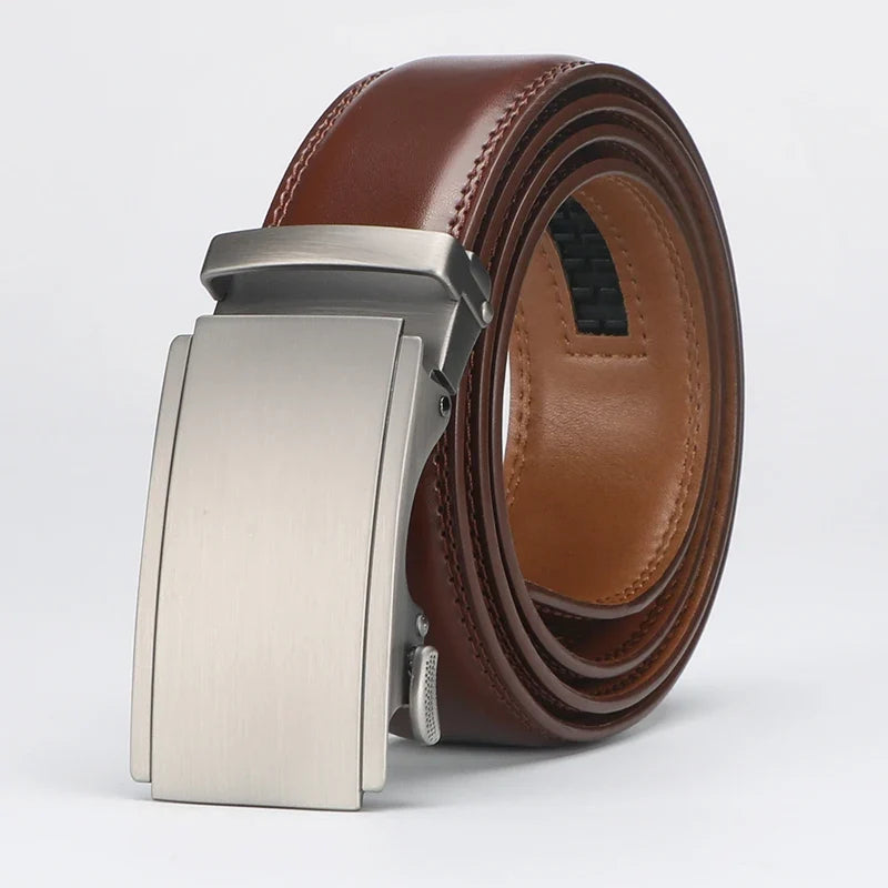 Ratchet Belt For Men, Men's Genuine Leather Cowhide Belt, For Dress Pants, Adjustable Belt