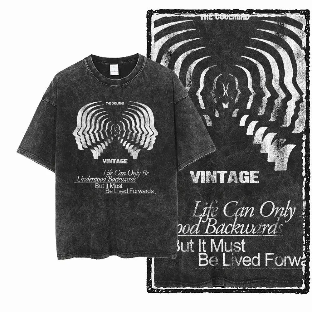 G58 Acid Washed Black Cotton Vintage Creative  Graphic Men T-shirt |  Streetwear Big Size Cool O-neck men's Tee Tshirt