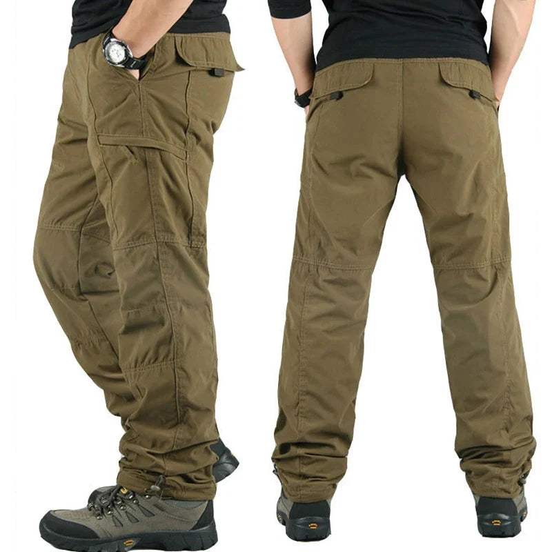 Tactical Fleece Pants Men Winter Outdoor Work Cargo Trousers Thicken Warm Baggy Long Trousers Male Multi-pocket Tactical Pants