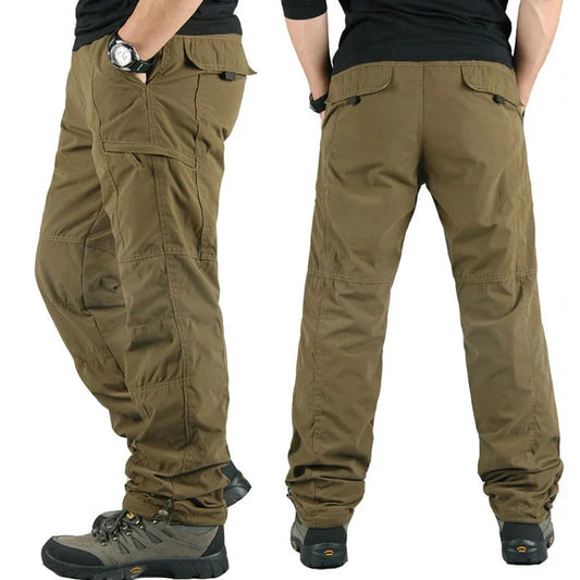 Tactical Fleece Pants Men Winter Outdoor Work Cargo Trousers Thicken Warm Baggy Long Trousers Male Multi-pocket Tactical Pants