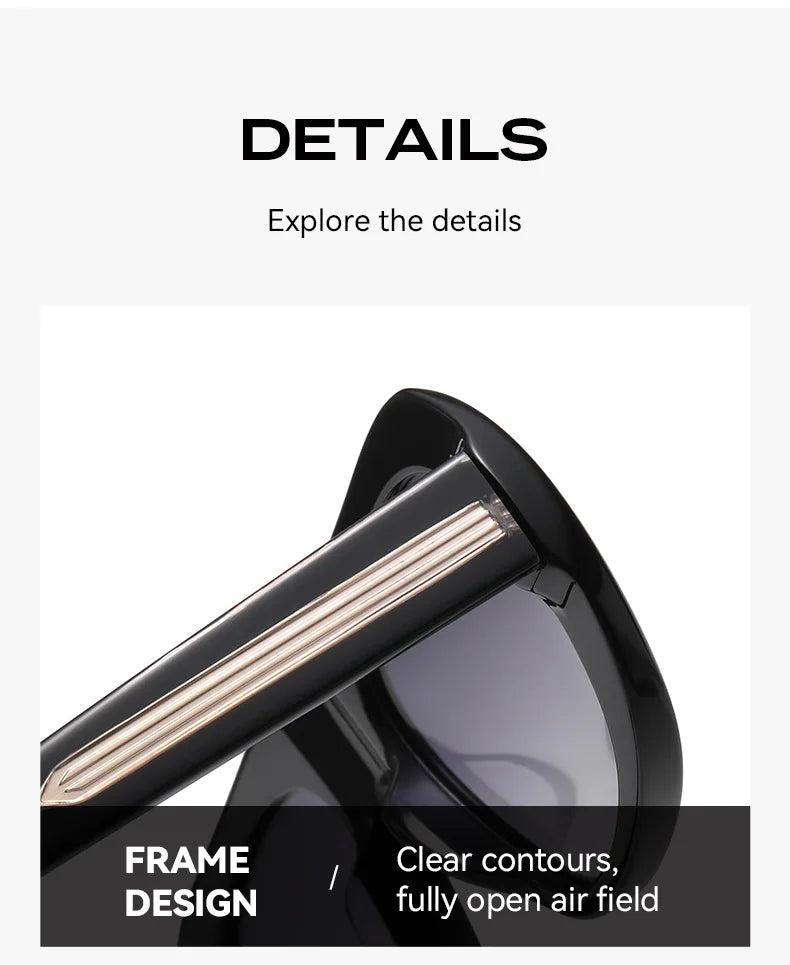 Vintage Pilot Rectangular Frame  Men Sunglasses Fashion Polarized Shades UV400 Women Trending Punk Sun Glasses INS Eyeglasses