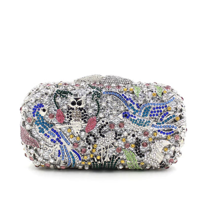 New Arrivals Owl Motif Evening Shoulder Bag Hot Shiny Lady Fashionable Evening Handbag Purse
