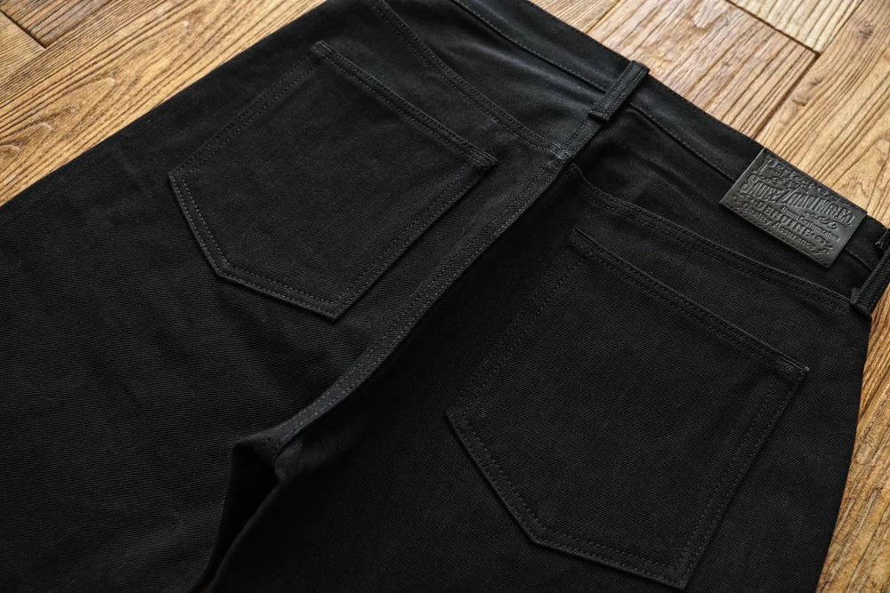 Mens Jeans Black Jeans Double-sided Dyeing Sanforized Selvedge Denim Jeans  16 Oz Regular Fit