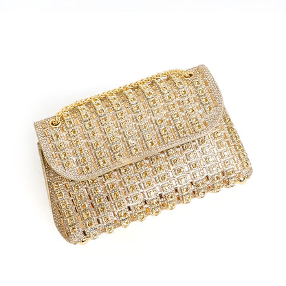 Multi-color Square Evening Bag Clutch Luxury Shoulder Bag Hand Armpit Chain Wedding Party Rhinestone Elegant Exquisite Handbag