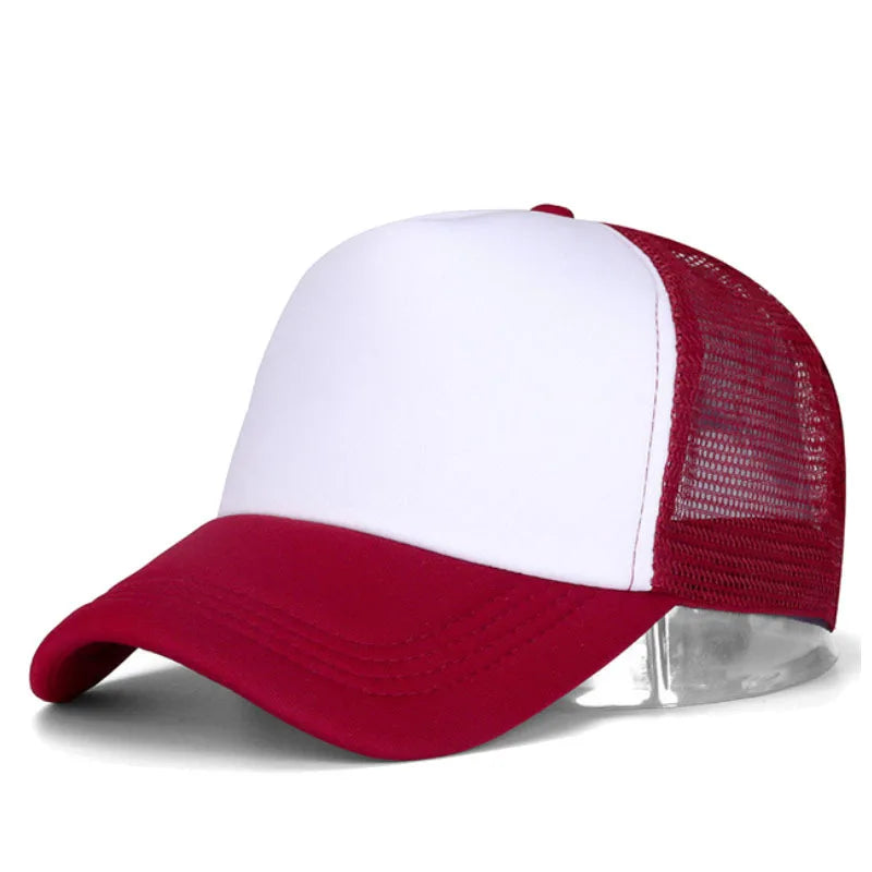 Mesh Baseball Cap Adjustable Snapback Hats For Women Men Unisex Hip Hop Trucker Cap Dad Hat Sponge Soft Breathable Black