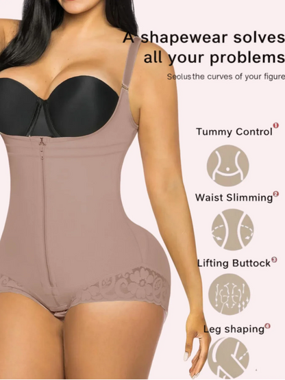 1 Pc Shapewear For Women Tummy Control Fajas Colombianas Body Shaper Zipper Open Bust Bodysuit