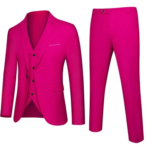 2026 New Men's Suit 3-Pieces Set (Jacket+Pants+Vest) Wedding/Party/Office Coat and Vests Trousers, Asian Sizes M-5XL 6XL.