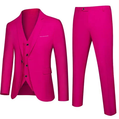 2026 New Men's Suit 3-Pieces Set (Jacket+Pants+Vest) Wedding/Party/Office Coat and Vests Trousers, Asian Sizes M-5XL 6XL.