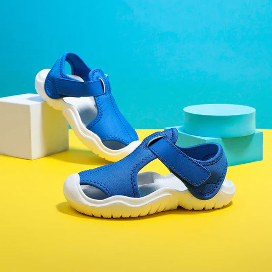 Kids Closed-Toe Sport Sandals Breathable Water Shoes Luxury Non-Slip Summer Beach Shoes Sandals for Toddler Boys Girls