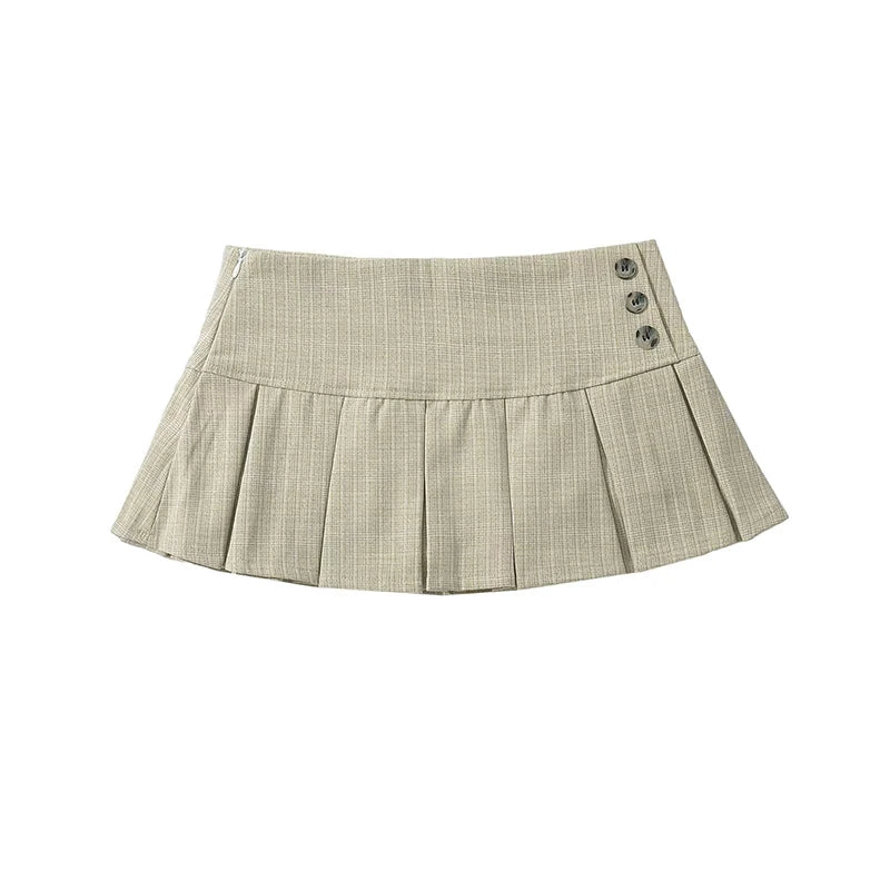 American Retro Pleated Mini Skirt Women Sexy Low Waist Summer Skirts Cool Girl Y2K saia