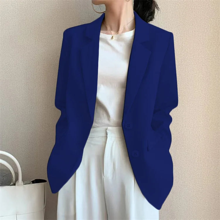 New Solid Color Blazer Coat Female Spring Autumn  Fashion Suit Jacket Ladies 2026  Advanced Long Sleeves Casual Tops Outwear