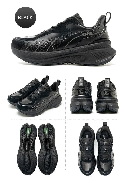 Winter Running Shoes for Men Leather Warm Sport Shoes Wear-resistant Female Jogging Training Shoes Black Walking Sneakers
