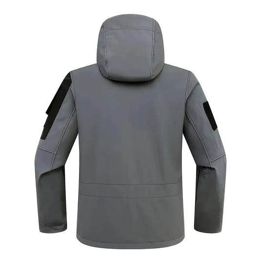 Men Lurker Shark Skin Soft Shell Tactical Jacket Waterproof Fleece Hooded Coat Hunt Clothes Outdoor New Solid Pocket Jacket Men
