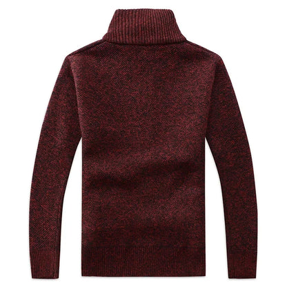 Men Plaid Cardigan V-neck Fleece Sweater Men's  Autumn Clothing Classic Cardigans Jacket Button Mens Knitting Outwear