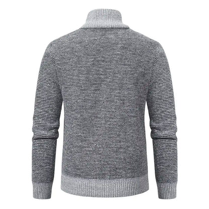 Men Cardigan Sweater Coat 2025 Autumn Winter Korean Warm Thickened Stand Collar Zipper Solid Casual Jacket Fashion Men Clothing