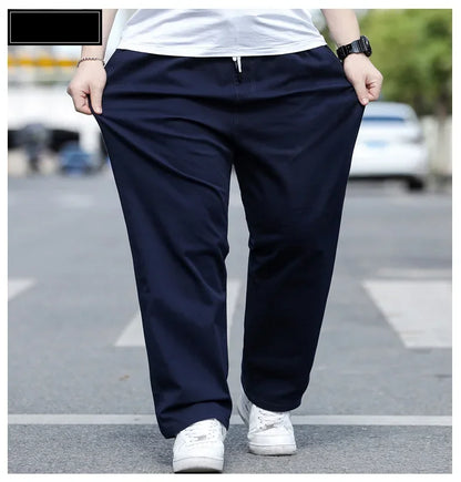 Men's Summer Workwear Pants Plus Size Loose Straight Leg Casual Trousers XL-8XL Big and Tall Large Summer Pants Asian Size