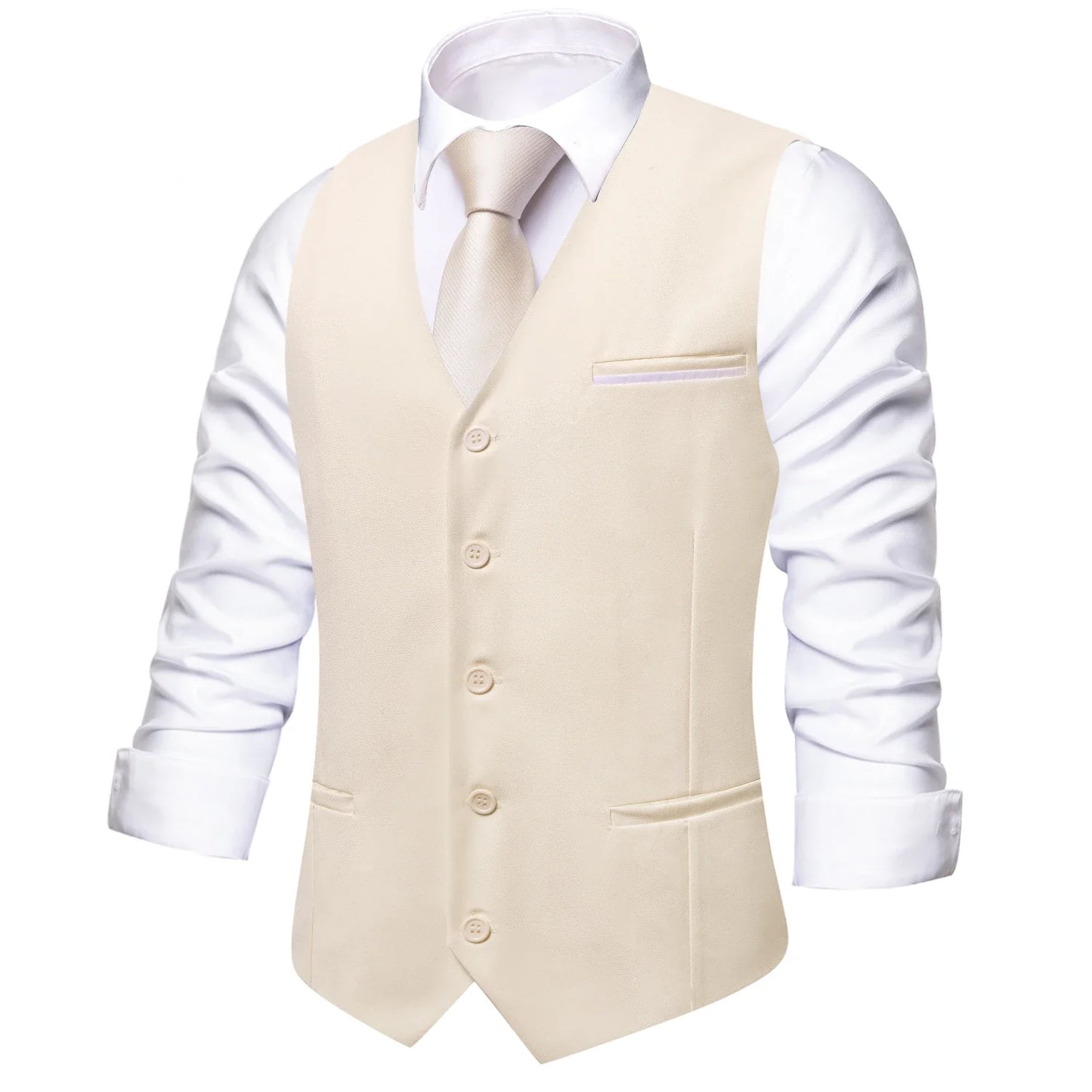 Solid Peach Pink Men Vest Wedding Slim Waistcoat Neck Tie Hanky Cufflinks Set for Male Business Party Designer Gifts