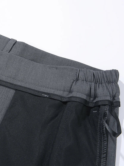 2023 New Autumn Casual Pants Men Korean Fashion Banded Waist Stretch Wide Leg Pleated Suit Slacks Straight Loose Drape Trousers