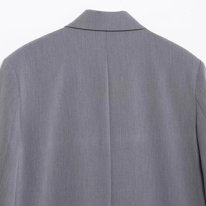 Women's Blazer Jacket Office Wear Woman Black Jacket Business Casual Loose Long Blazer Coat Double-Breasted Gray Jacket