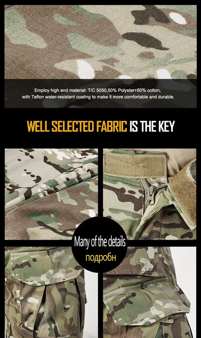 Outdoor Combat Pants +Knee Pads Tactical Cargo Pants Men Trousers Hunting Pants Camping Camo Multicam Workwear Trekking Clothes