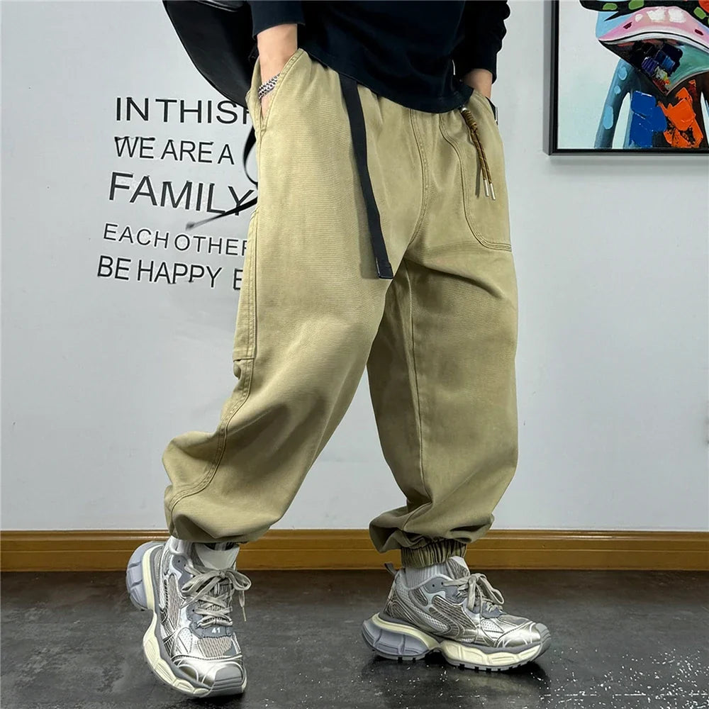 Japanese Streetwear High Quality Baggy Cargo Pants Harajuku Casual Men Clothing Plus Size Joggers Fashion Loose Work Trousers