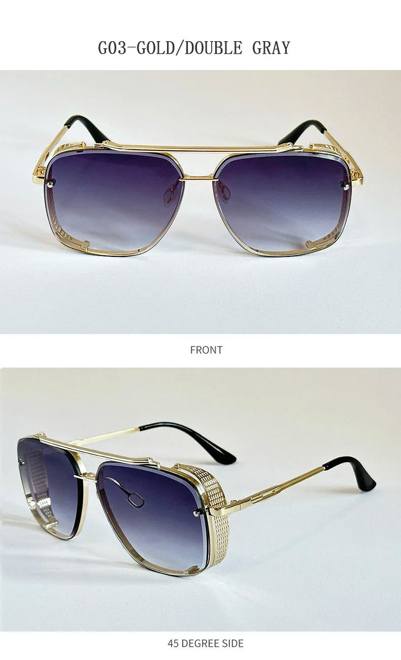 2025 Steampunk Sunglass Men Vintage Square Sunglasses Women Trendy Retro Punk Fashion Glasses Gafas De Sol Hombre Luxe Zonnebril
