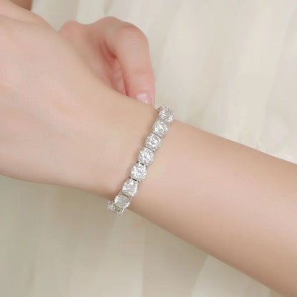 Each 6.5/8mm Full Moissanite Tennis Bracelets for Women Men Hip Hop Original Full Diamond 925 Sterling Silver Chain GRA