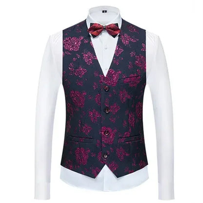 26 Colors Men's Suit Vest Single-breasted V-neck Vests Jacket Men Wedding Party Waistcoat Red Blue Green White Pink