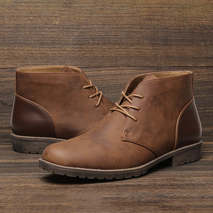 Retro American Style Men Desert Boots Ankle Boots Vintage Casual Leather Boots for Men