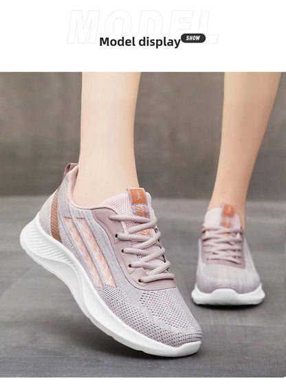 Women's Breathable Mesh Sneakers Platform Sole Korean Style Spring Casual Sports Shoe Plus Size Orthopedic  Height Walking Shoes