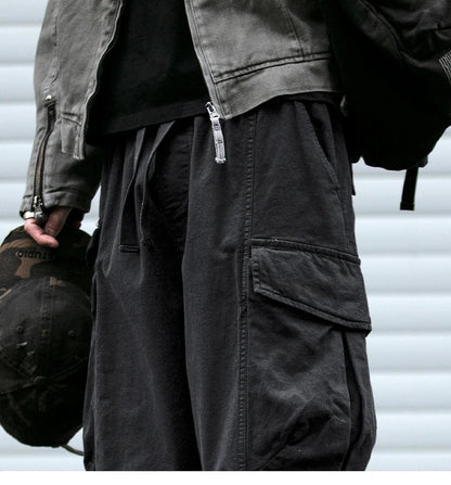 Oversized Cargo Pants For Men Multi Pocket Loose Fit Streetwear Casual American Style Korean Trendy Fashion Straight Leg Pants