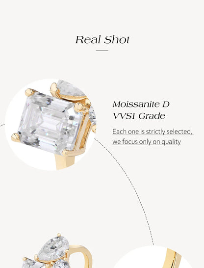 Total 5.5CT All Lab-Creatred Moissantie Ring for Women S925 Silver Engagement Ring Classic Wedding Engagemen Jewelry