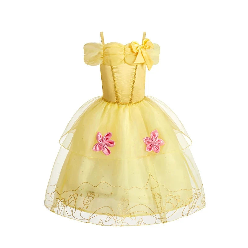 Girls Princess Dress Kids Cinderella Snow White Aurora Sofia Rapunzel Cinderella Halloween Costume Children Birthday Party Dress