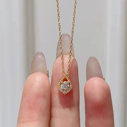 D VVS1 0.5CT Moissanite Necklace for Women Mermaid's Tears Pendant Wedding Party Fine Jewelry S925 Sterling Silver Gifts