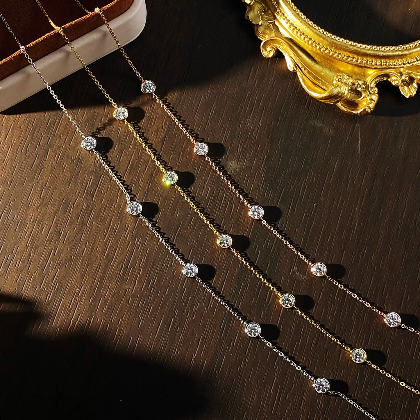 2.5ct Moissanite Necklaces for Women Wedding Jewelry s925 Sterling Silver plated 18k GRA Authentic Moissanite Necklace