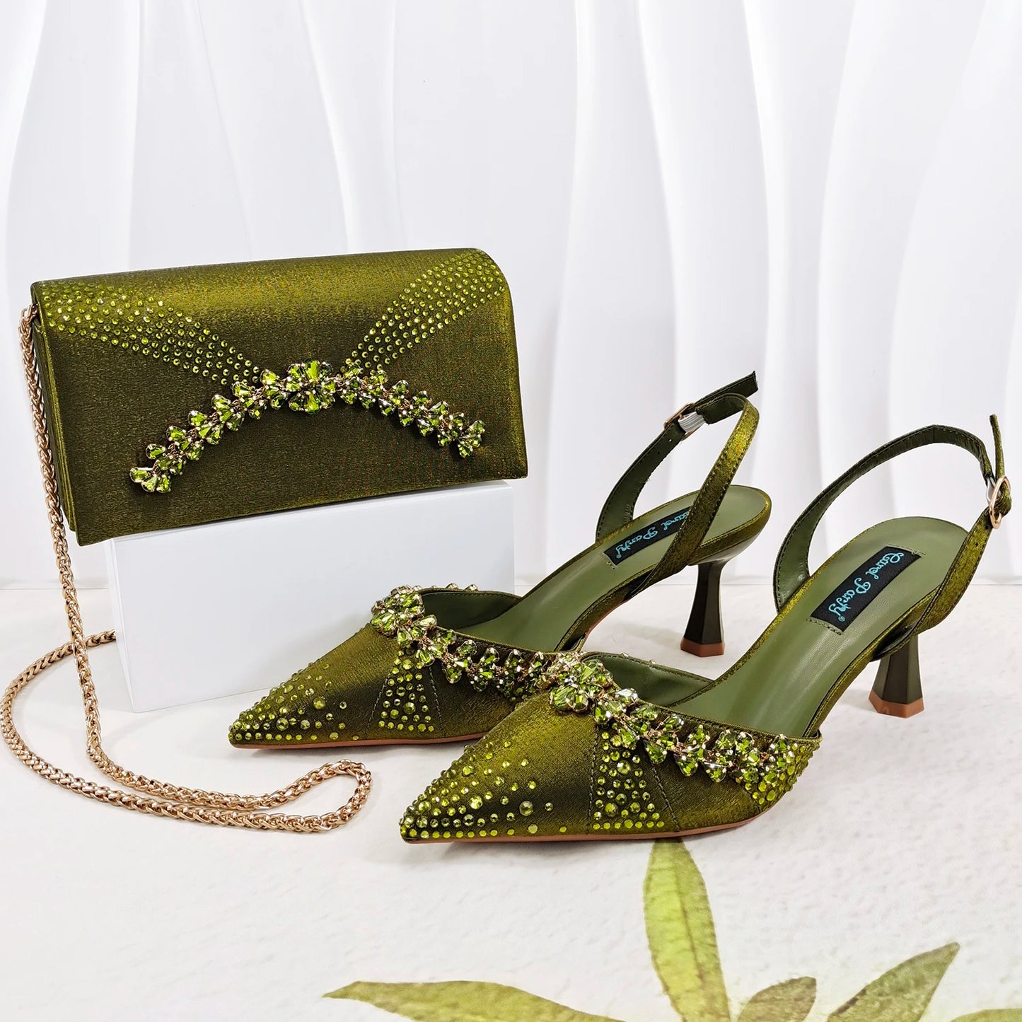 Italian Design Slip-on High Heels and Matching Three-Dimensional Bag Nigeria Party Pointed Shoes with Bag or a Pair of Shoes