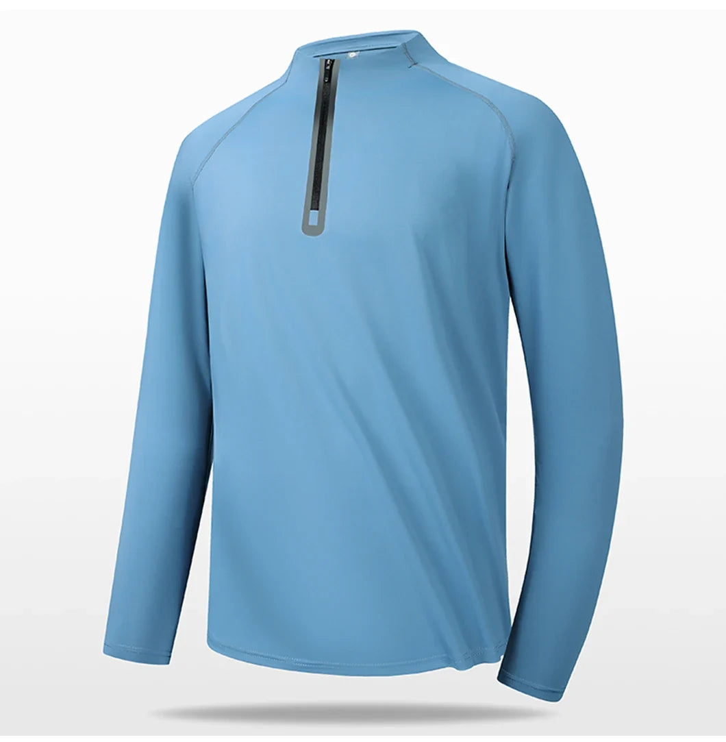 High Quality Mens Outdoor Hiking Golf Running Breathable Polo Shirt Office Casual Polo Long-Sleeved Sports Base Shirt Tops